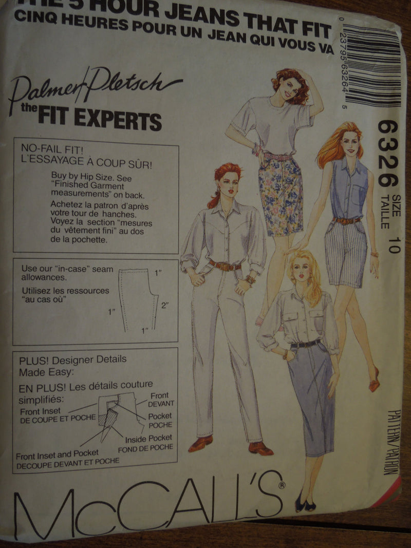 McCalls 6326, Misses, Skirts, Pants, Shorts, UNCUT sewing pattern,