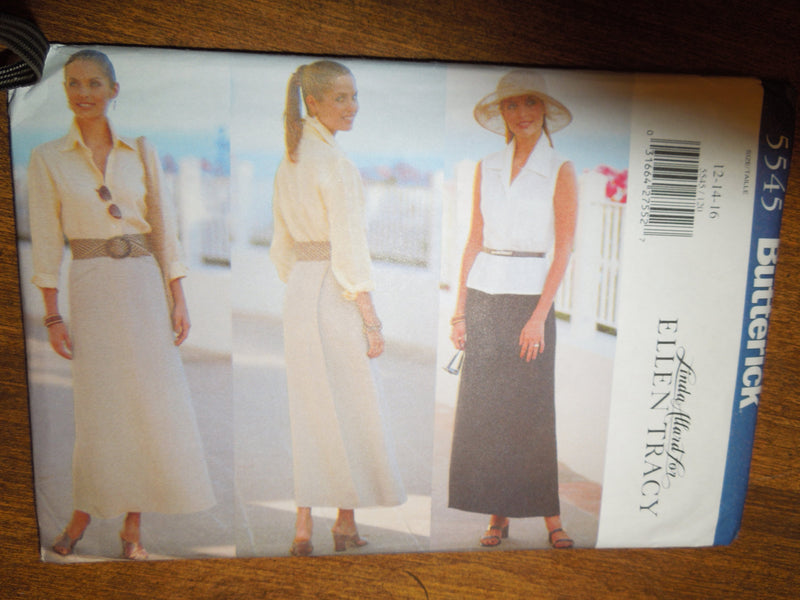 Butterick 5545, Misses Shirts, Tops, Skirts,  UNCUT sewing pattern,