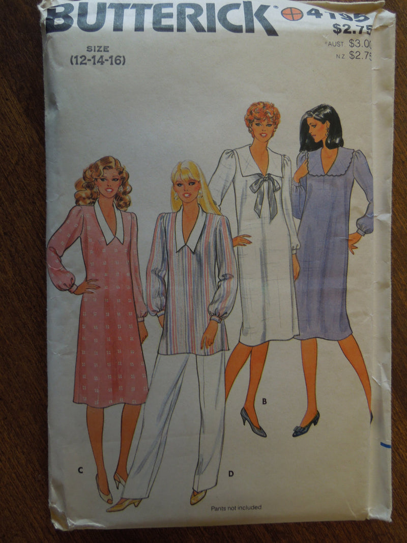 Butterick 4195,  Misses, Dresses, Tunics, UNCUT sewing pattern,