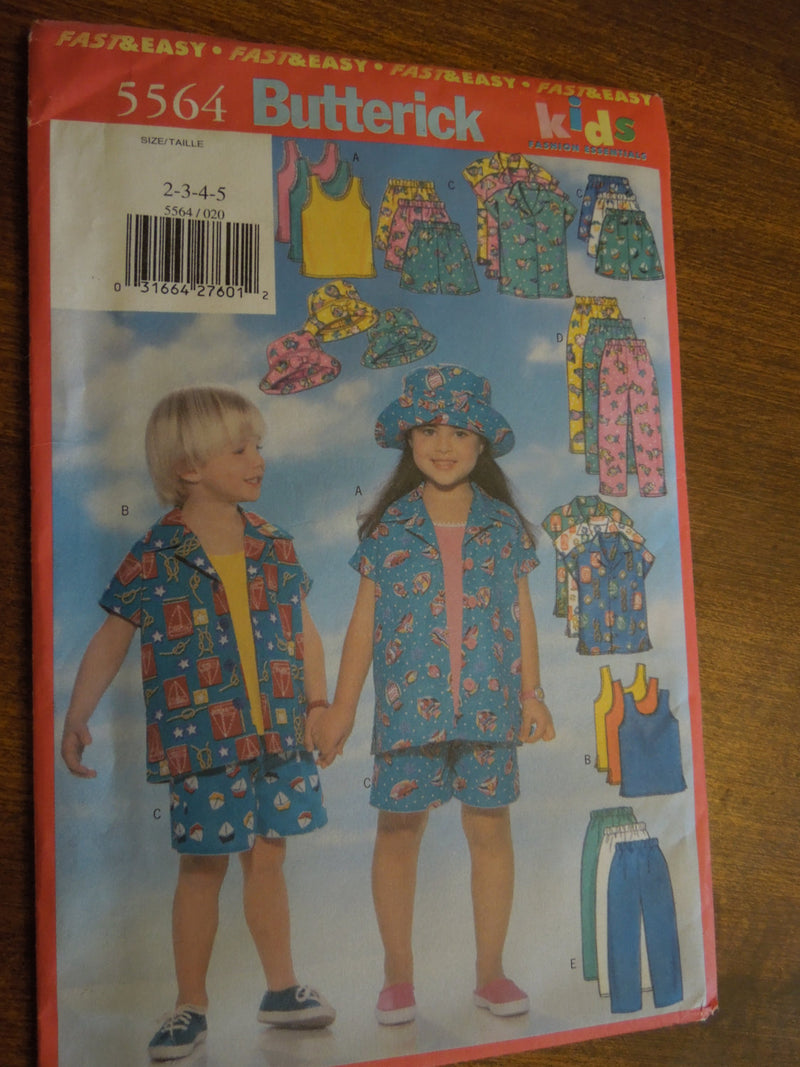 Butterick 5564, Childrens Separates,  UNCUT Sewing Pattern, Hats