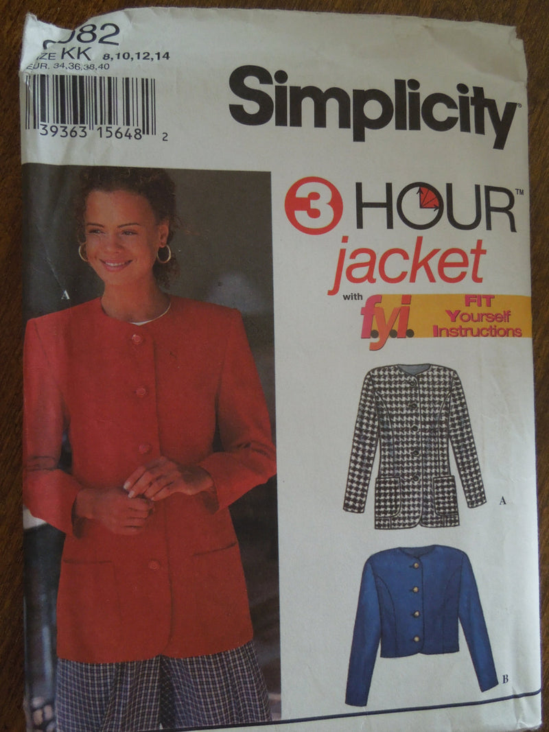 Simplicity 9082, Misses, Jackets, Lining Optional, UNCUT sewing pattern,