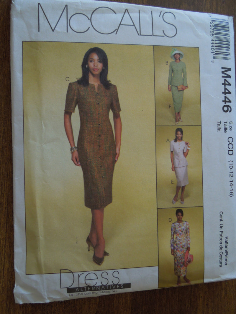 McCalls M4446, Misses Dresses, Jacket, Skirts, UNCUT sewing pattern