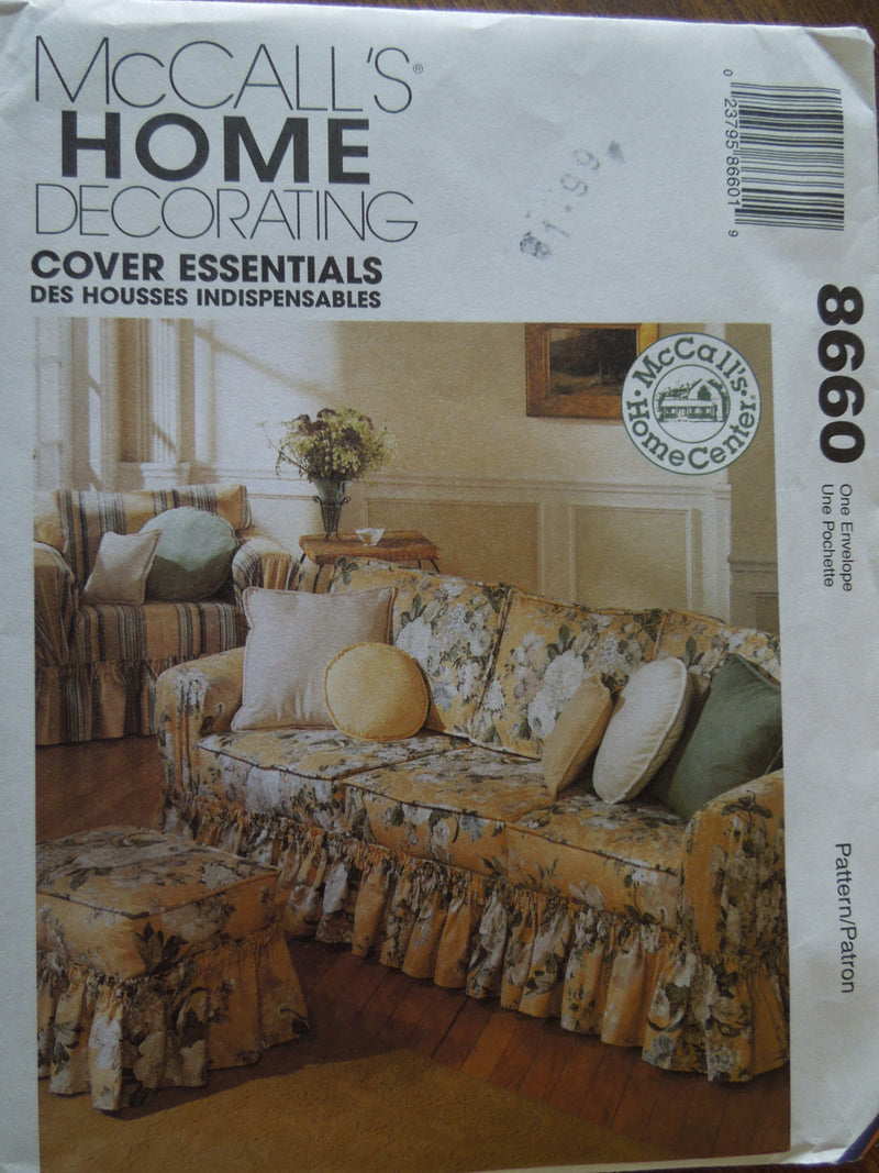 McCalls 8660, Pillows, Furniture Covers, UNCUT sewing pattern,