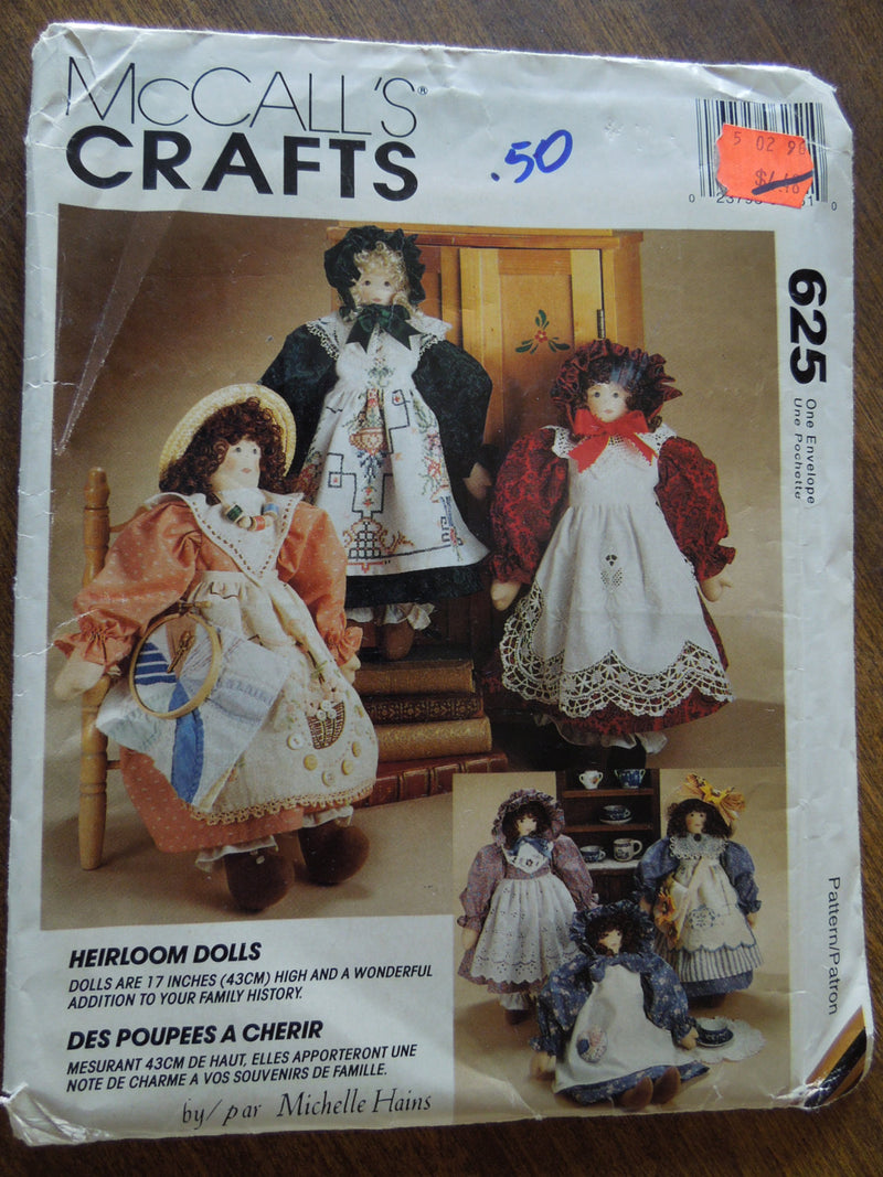 McCalls 625, Crafts, Dolls and Clothing, UNCUT sewing pattern,