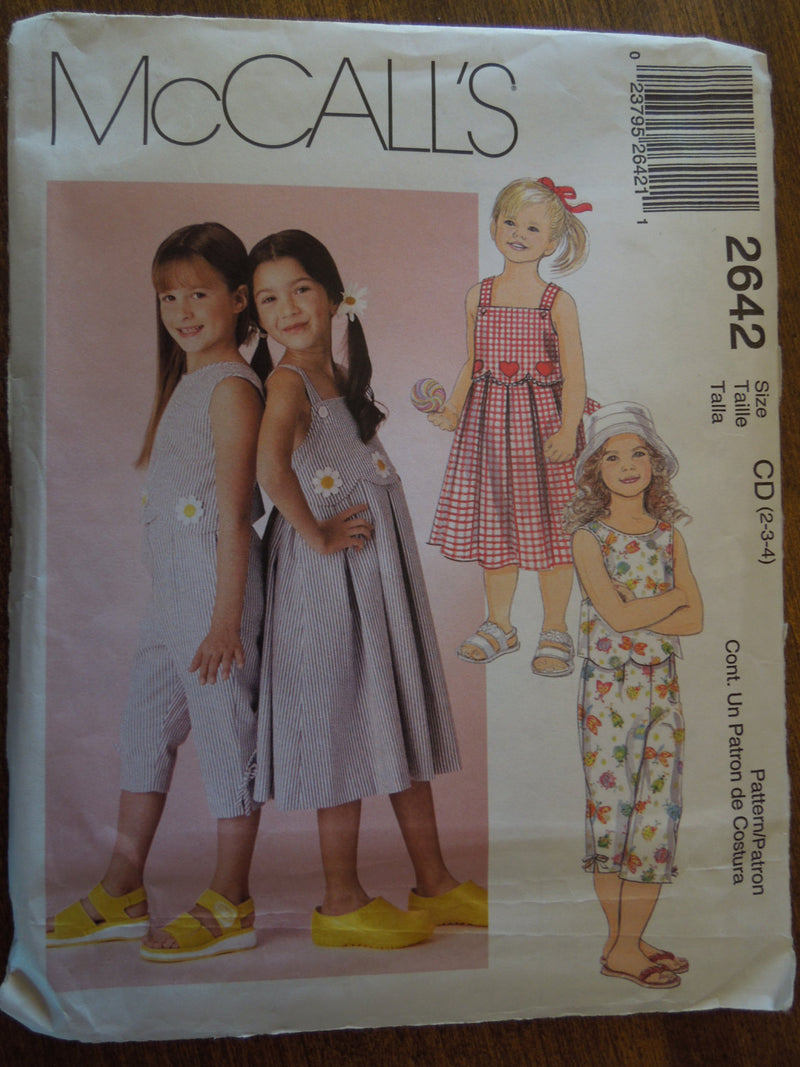 McCalls 2642, Girls Separates,  UNCUT sewing pattern,Sz Varies