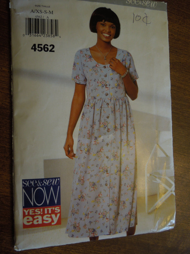 See and Sew 4562, Butterick, Misses, Dresses, UNCUT sewing pattern, sale