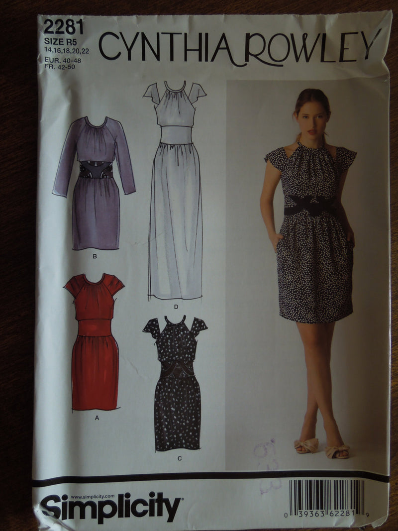 Simplicity 2281, Misses, Dresses, Evening Wear, UNCUT sewing pattern,